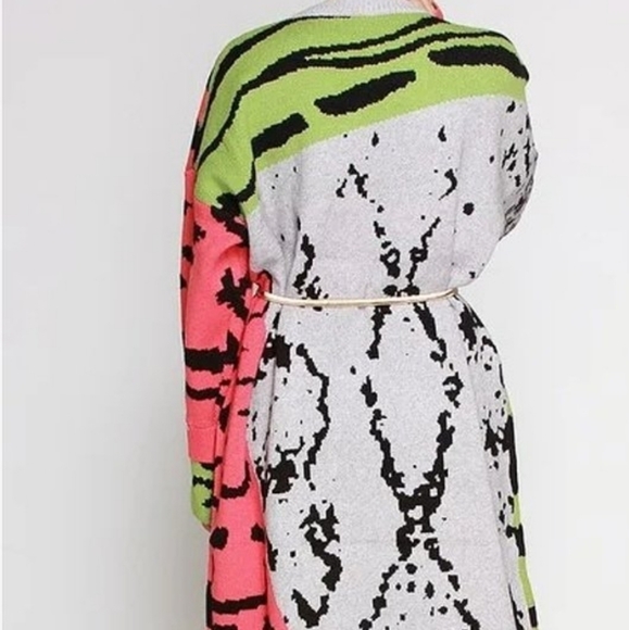 Zebra Print Sweater Dress w/out belt - Picture 3 of 8